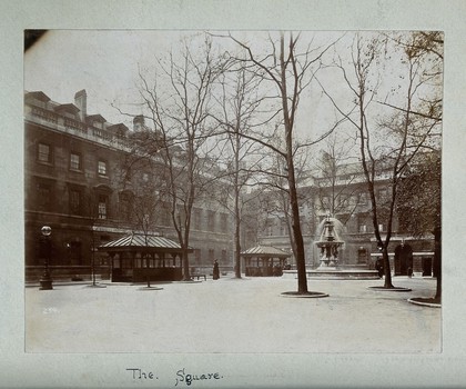 St Bartholomew's Hospital, London: The Square. Photograph, c.1890.