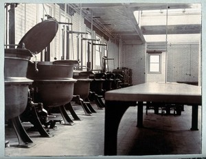 view St Bartholomew's Hospital, London: the apothecary's shop. Photograph, c.1890.