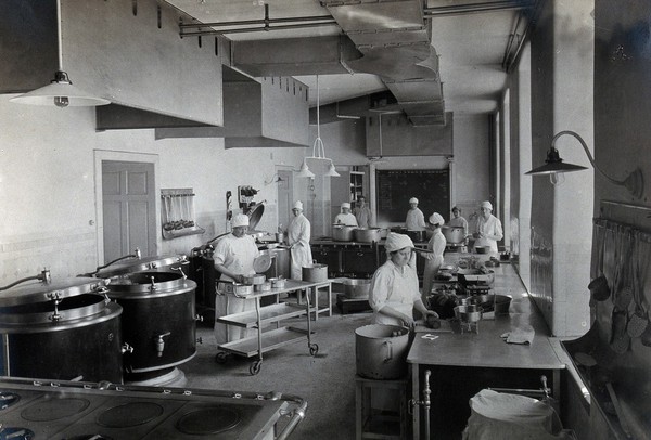 University Children's Hospital, Vienna: the kitchens. Photograph, 1921.