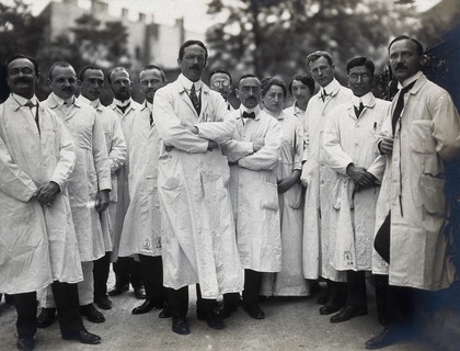 University Children's Hospital, Vienna: doctors. Photograph, 1921.