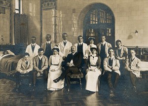 view Charing Cross Hospital: a group portrait of senior hospital staff. Photograph, 1906.