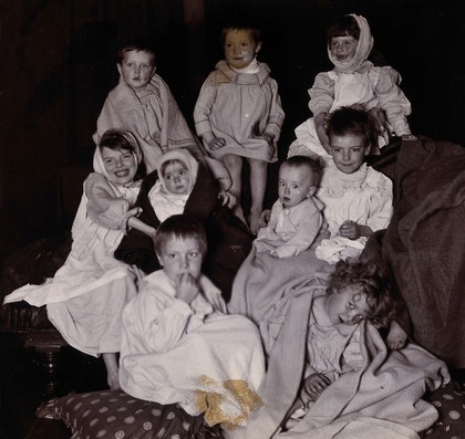 St Mary's Hospital, Plaistow: children from Plaistow. Photograph, 1904.