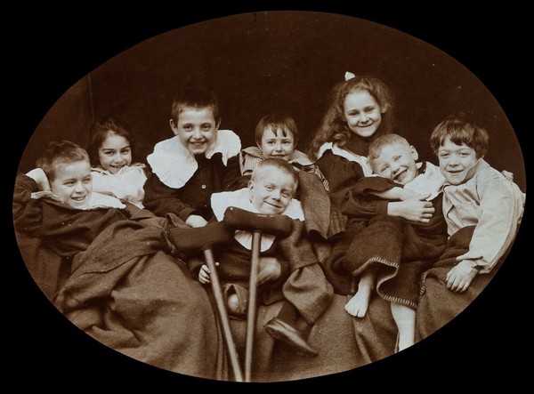 St Mary's Hospital, Plaistow: children from Plaistow. Photograph, 1904.