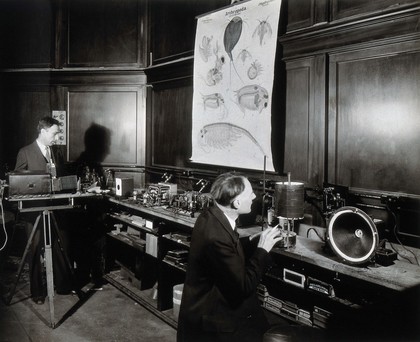 Philadelphia College of Pharmacy and Science: students experimenting in a laboratory. Photograph, c. 1933.