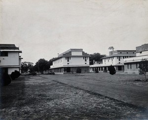 view Lady Hardinge Medical College and Hospital, Delhi: road leading through some of the hospital buildings. Photograph, 1921.