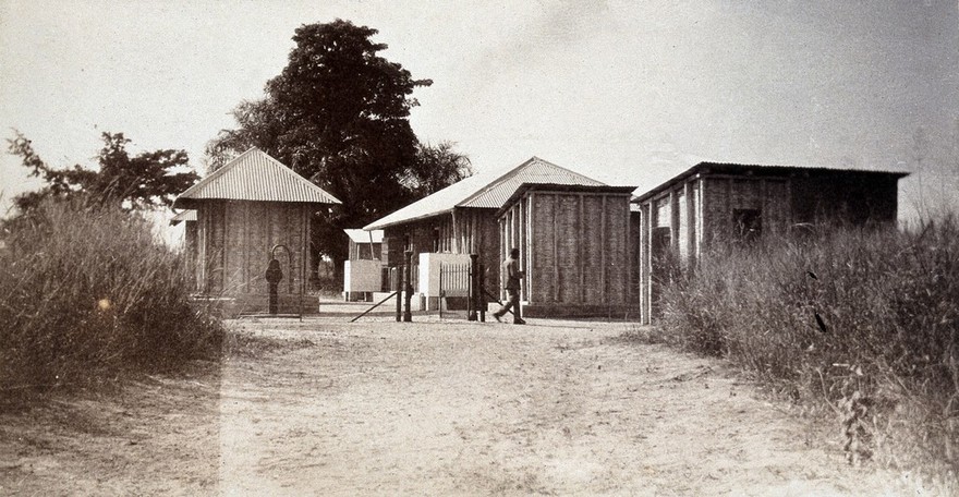 Hospital for small-pox sufferers. Photograph, c. 1911.