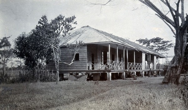 Wooden building. Photograph, c. 1911.