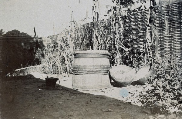 Well made out of a barrel in Bathurst, Gambia. Photograph, c. 1911.