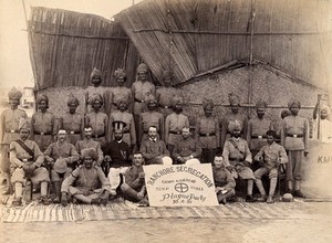 view Staff of the Runchore segregation camp, set up by the Karachi Plague Committee, India. Photograph, 1897.