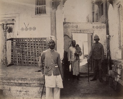 Man in turban in Old Town, Karachi, India. Photograph, 1897.