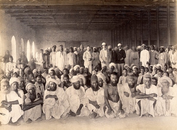 Quarantine area, during bubonic plague outbreak, Karachi, India. Photograph, 1897.