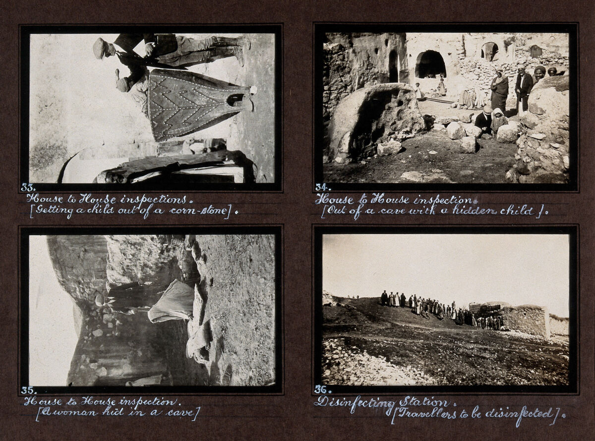 Smallpox epidemic, Palestine: check-ups at patients' homes.