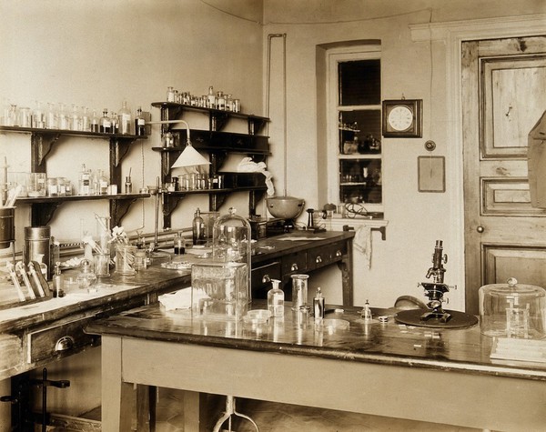 Wellcome Tropical Research Laboratories, Khartoum: laboratory used by Captain Archibald. Photograph, c. 1920.