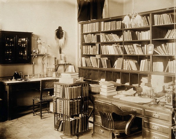 Wellcome Tropical Research Laboratories, Khartoum: office used by the director. Photograph, c. 1920.