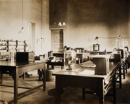 Wellcome Tropical Research Laboratories, Khartoum: main laboratory. Photograph, c. 1920.