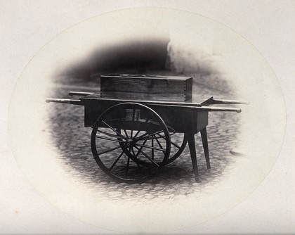 A wooden cart. Photograph by L. Haase after H.W. Berend, c. 1865.