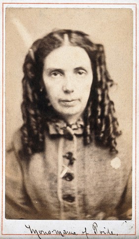 Emma Page, a patient at the West Riding Lunatic Asylum, Wakefield, Yorkshire. Photograph attributed to James Crichton-Browne, 1873.