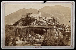 view Lourdes Castle, France. Photograph, ca. 1870.