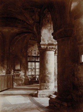 The church of St. Bartholomew the Great; interior showing the wrought iron screen in the Lady Chapel. Photograph by W.F. Taylor.