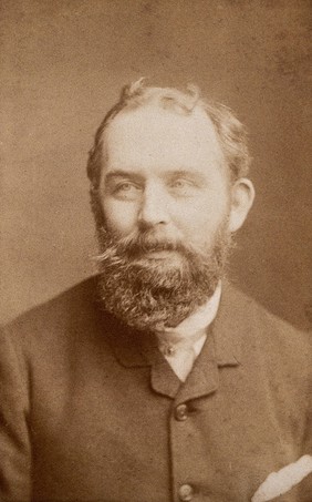 The head and shoulders of a bearded man (G.E. Shuttleworth?) Photograph by B. Wyles.