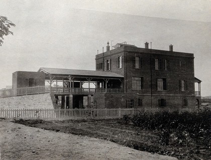 Sohag Ophthalmic Hospital, Egypt: exterior. Photograph, 1914.