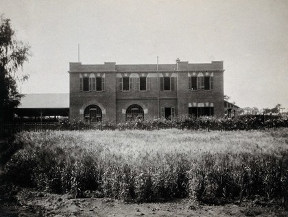 Beni Suef Ophthalmic Hospital, Egypt: exterior. Photograph, 1912.