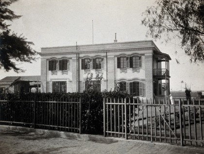 Damanhur Ophthalmic Hospital, Egypt: exterior. Photograph, 1914.