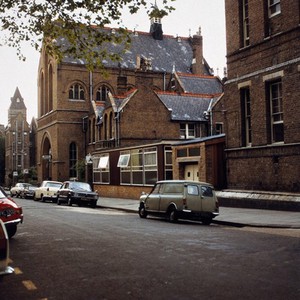 view St. Charles Hospital Medical Centre, London, England: exterior. Photograph by H. Windsley, 1972.