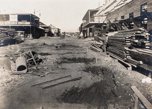 view Colón, Panama: Fourth Street before paving work begins. Photograph, 1906.