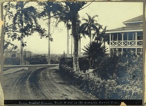 view Ancon Hospital grounds, Panama Canal Zone: the Tivoli Hotel in the distance. Photograph, ca. 1910.