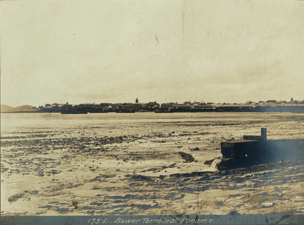 The sewer terminal, Panama. Photograph, ca. 1910.