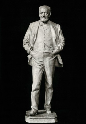 view Léon Labbé, French surgeon. Photograph by Studio de Choisy, 19--, of a sculpture by Theodore Rivière, ca. 1900.