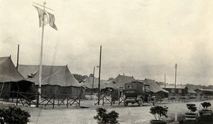 view World War One: Rouen, France: a general hospital: view of hospital tents. Photograph, 1916.