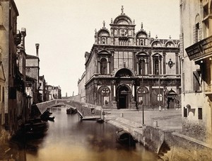 view Campo Santi Giovanni e Paolo, Venice: Scuola Grande and Hospital of San Marco. Photograph, 18--.