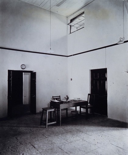 Secunderabad, India: the room in which Ronald Ross attributed the transmission of the malaria parasite to the anopheles mosquito. Photograph by Raja Deen Dayal & Sons, 19--.