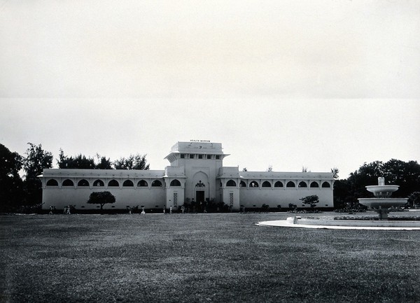 Health Museum, Hyderabad, India: exterior. Photograph by Raja Deen Dayal & Sons, 19--.