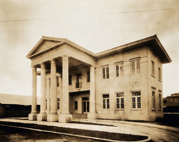 Panama City: the school of medicine subsequently converted into the Gorgas Memorial Laboratory. Photograph, ca. 1928.