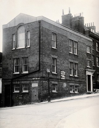 New End Hospital, Hampstead: the dispensary and soup-kitchen. Photograph by R. Langston, 1954.