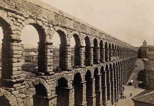 view The Roman aqueduct, Segovia, Spain. Photograph, 1880/1910?.