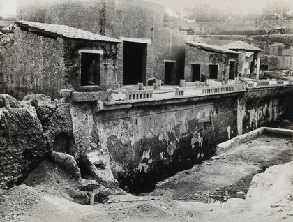 Herculaneum: the terrace of a Roman patrician's villa. Photograph, ca. 1931.