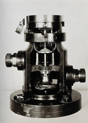 A water meter introduced by William Siemens and Joseph Adamson, 1851-1867. Photograph, ca. 1936.