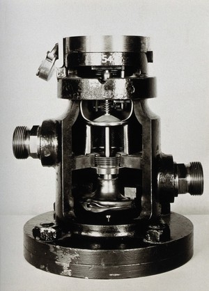 view A water meter introduced by William Siemens and Joseph Adamson, 1851-1867. Photograph, ca. 1936.