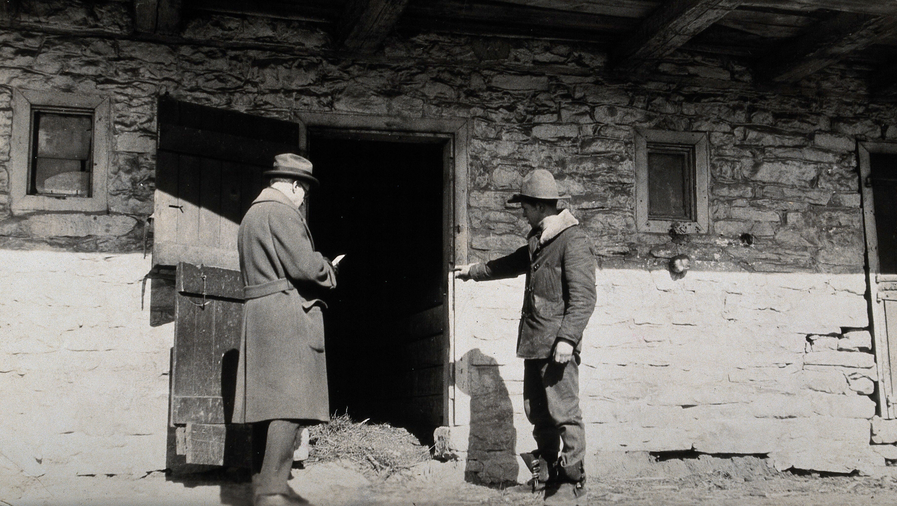 A Health Officer Inspecting Dairy Stables Pennsylvania A Dairy
