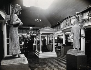 view Wellcome Historical Medical Museum, Wigmore Street, London: the galleried Hall of Statuary. Photograph.