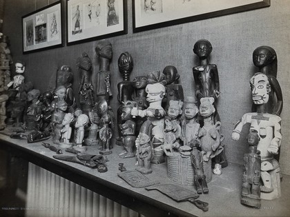 Wellcome Historical Medical Museum, Wigmore Street, London: figurines in the Hall of Primitive Medicine. Photograph, 1913 (?).