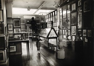 view Wellcome Historical Medical Museum, Wigmore Street, London: chemistry section of first floor galleries. Photograph, 1926.