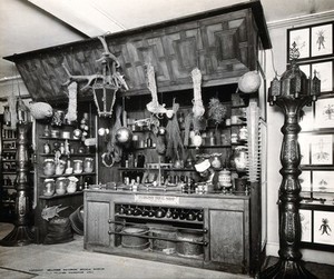 view Wellcome Historical Medical Museum, Wigmore Street, London: reconstruction of a seventeenth-century Turkish drug shop. Photograph.