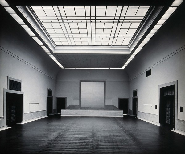 The Wellcome Research Institution, Euston Road, London: interior of the auditorium, c. 1939. Photograph.