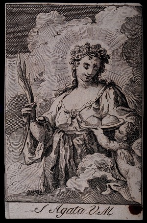 view Saint Agatha. Etching, 17--.