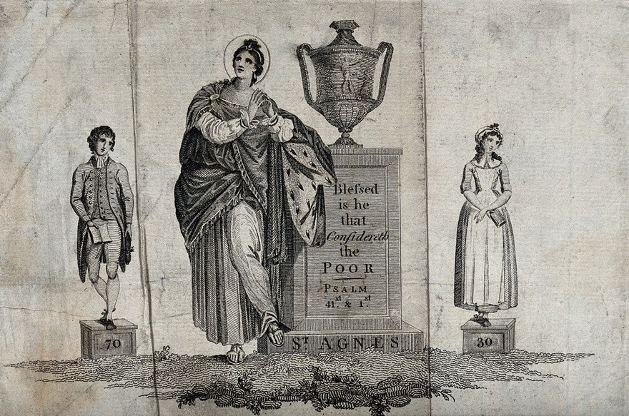 Saint Agnes. Etching.